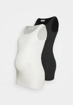 MAMALICIOUS MLLEA NELL TANK 2 PACK - Débardeur - Black/packed Show White