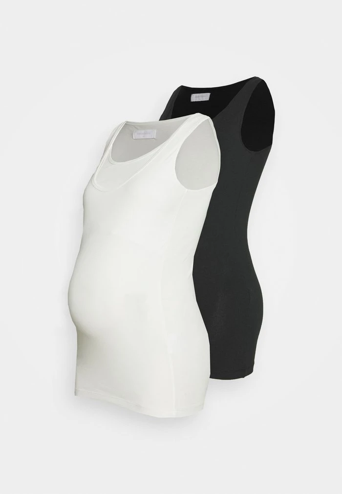MAMALICIOUS MLLEA NELL TANK 2 PACK - Débardeur - Black/packed Show White
