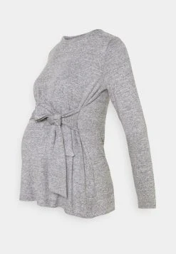 MAMALICIOUS MLILA - T-shirt à Manches Longues - Medium Grey Melange