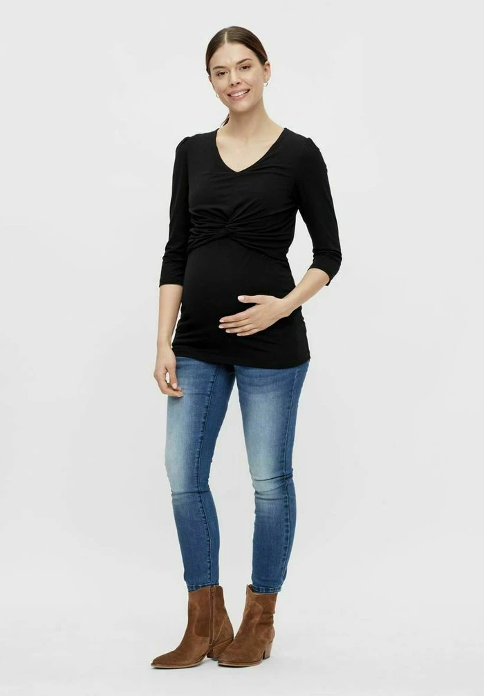 MAMALICIOUS T-shirt à Manches Longues - Black – Image 2