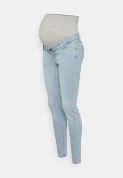 MAMALICIOUS MLSAVANNA ORGANIC SLIM - Jeans Skinny - Light Blue Denim