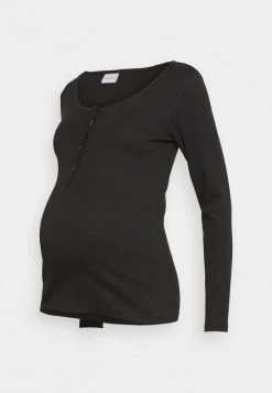 MAMALICIOUS MLNILA LIA - T-shirt à Manches Longues - Black