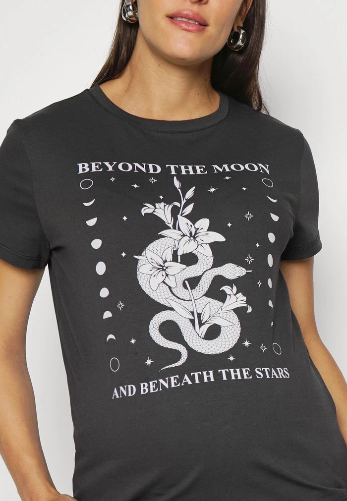 MAMALICIOUS MLEDI TEE - T-shirt Imprimé - Dark Grey – Image 4