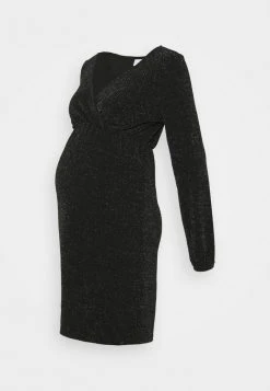 MAMALICIOUS MLJENNI TESS DRESS - Robe En Jersey - Black/silver Glitter