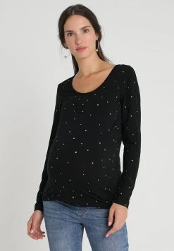 MAMALICIOUS T-shirt à Manches Longues - Black/gold