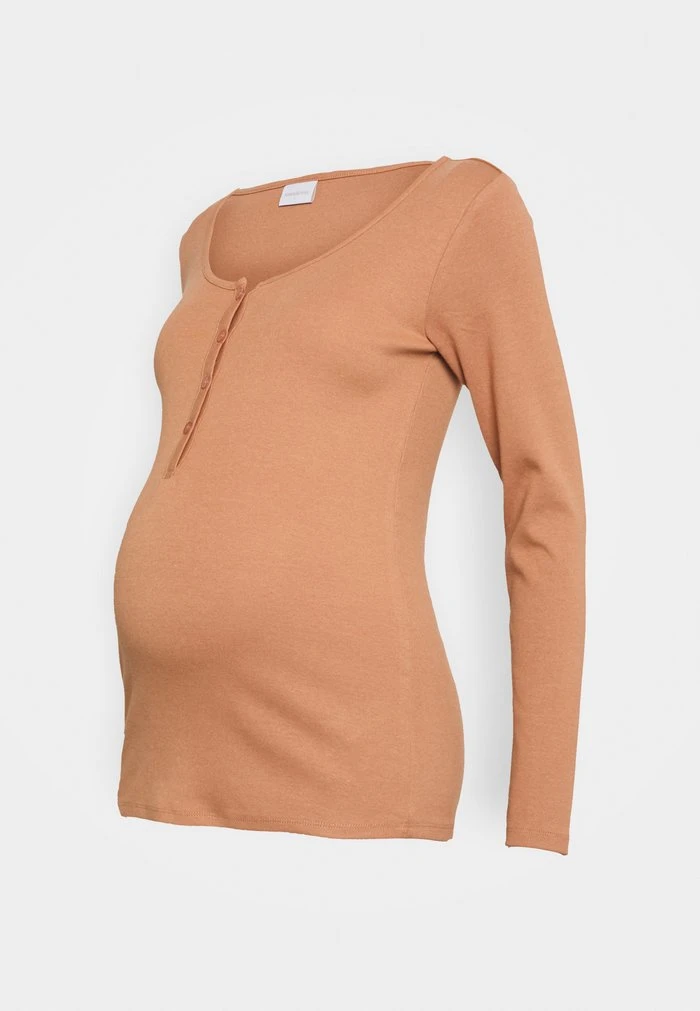 MAMALICIOUS MLNILA LIA - T-shirt à Manches Longues - Mocha Mousse