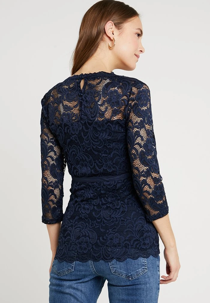 MAMALICIOUS T-shirt à Manches Longues - Navy Blazer – Image 3