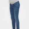 MAMALICIOUS MLPARK BUMPBAND SLIT - Jeans Skinny - Dark Blue Denim