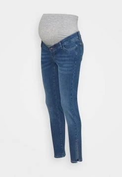 MAMALICIOUS MLPARK BUMPBAND SLIT - Jeans Skinny - Dark Blue Denim