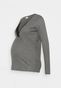 MAMALICIOUS MLKEHLA TESS - T-shirt à Manches Longues - Grey Melange
