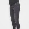 MAMALICIOUS MLLOTUZ CROPPED - Jean Slim - Black Denim/wash