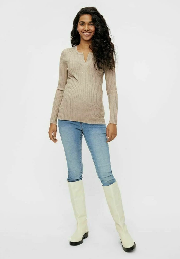 MAMALICIOUS Pullover - Beige – Image 2