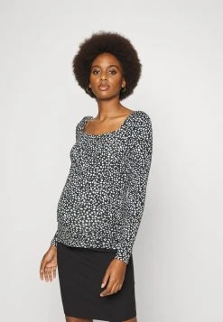 MAMALICIOUS MLTINE SQUARE DOT - T-shirt à Manches Longues - Black