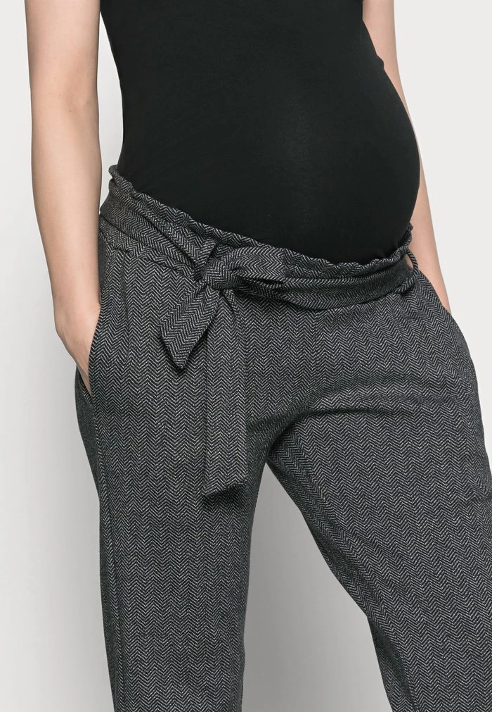 MAMALICIOUS MLPAOLA PANTS - Pantalon Classique - Grey/white – Image 4