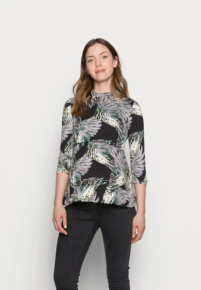 MAMALICIOUS MLROCIO - T-shirt à Manches Longues - Black/feather