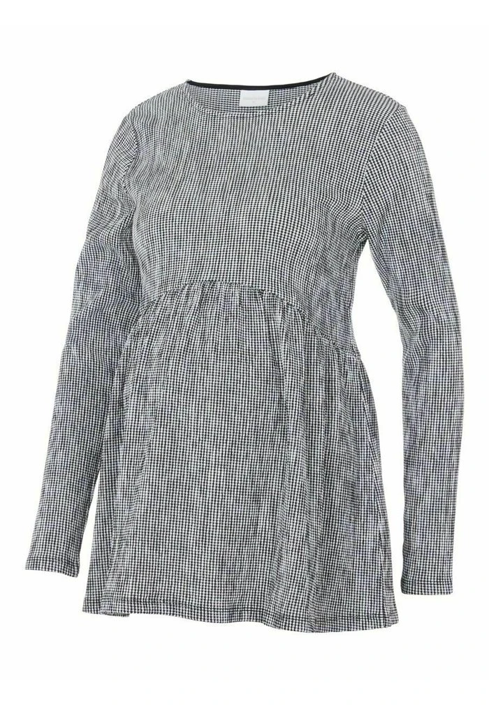 MAMALICIOUS MLSILLY - T-shirt à Manches Longues - Black, Light Grey