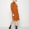 MAMALICIOUS SUNN HIGH NECK DRESS - Robe Pull - Umber