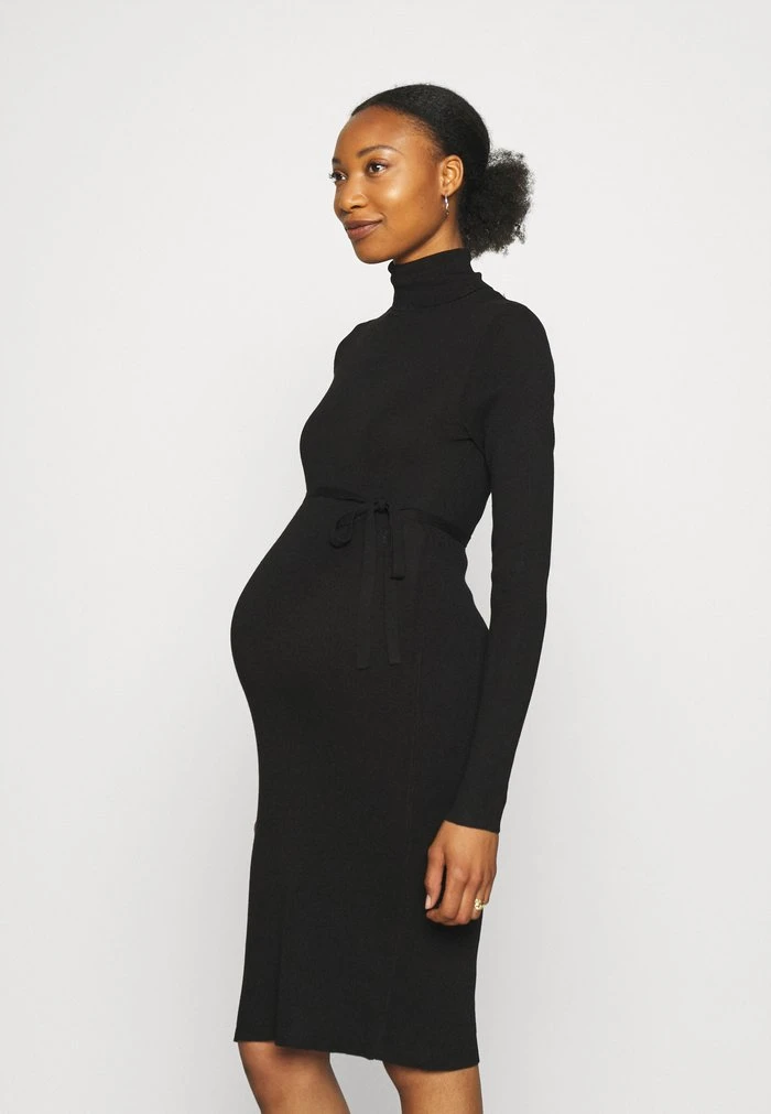 MAMALICIOUS MLJACINA ROLLNECK DRESS - Robe Pull - Black