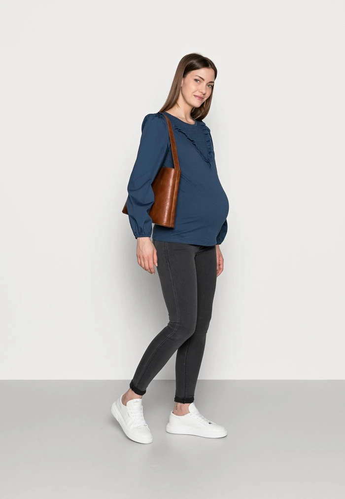 MAMALICIOUS MLNADINE - T-shirt à Manches Longues - Mallard Blue – Image 2