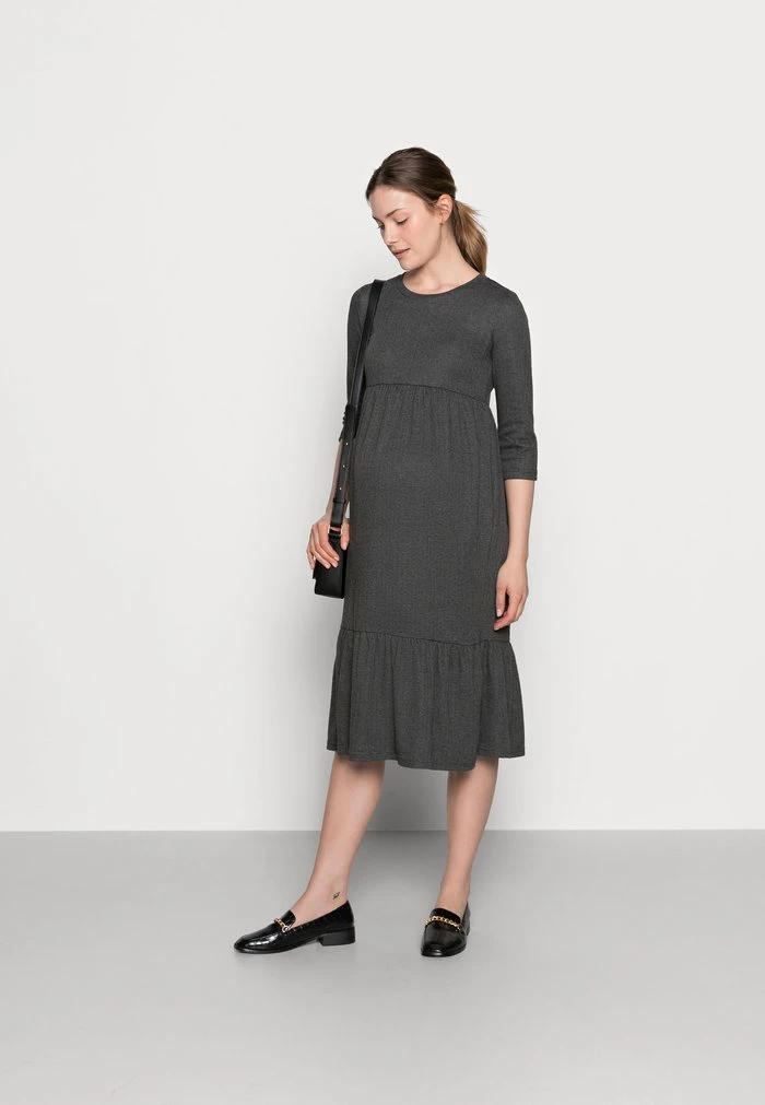 MAMALICIOUS MLMARGO 3/4 MIDI DRESS - Robe En Jersey - Dark Grey – Image 2