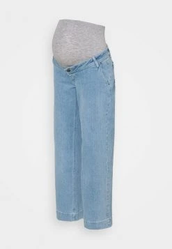 MAMALICIOUS MLTRONA WIDE LEG BUMPBAND - Jean Droit - Light Blue Denim