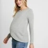 MAMALICIOUS NURSING - T-shirt à Manches Longues - Light Grey Melange