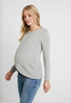 MAMALICIOUS NURSING - T-shirt à Manches Longues - Light Grey Melange