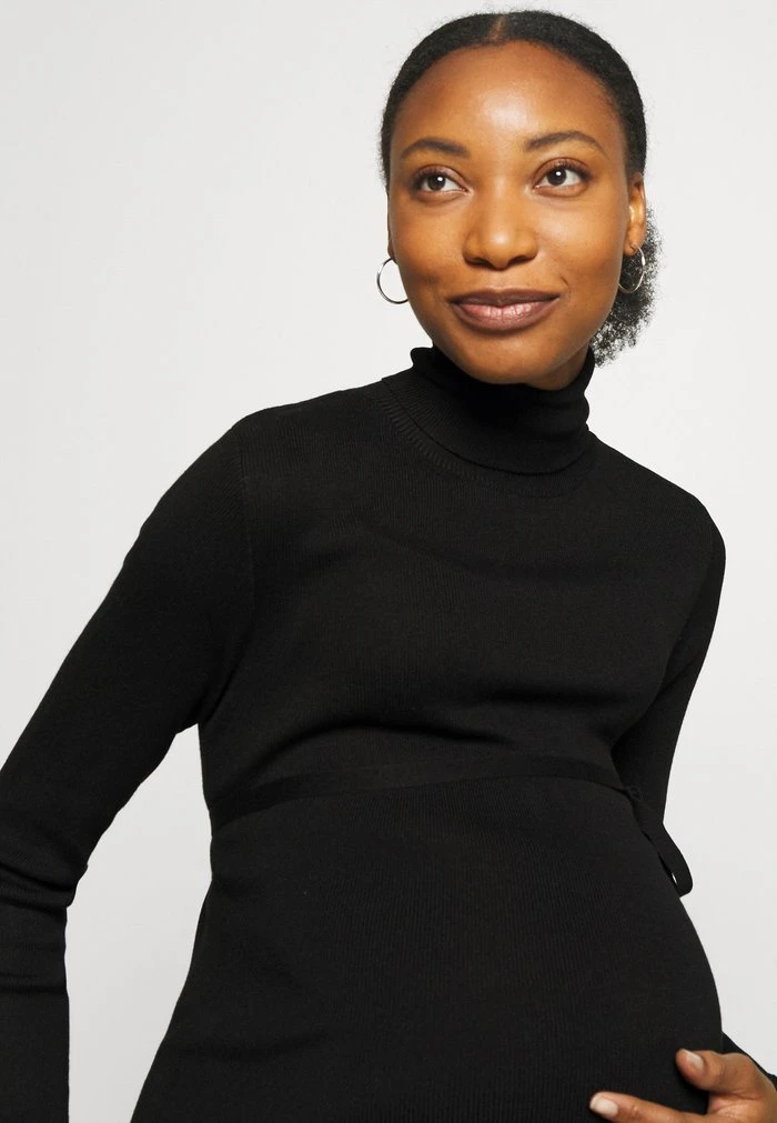 MAMALICIOUS MLJACINA ROLLNECK DRESS - Robe Pull - Black – Image 6