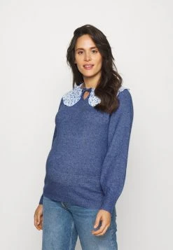 MAMALICIOUS MLSASSY COLLAR - Pullover - Deep Cobalt