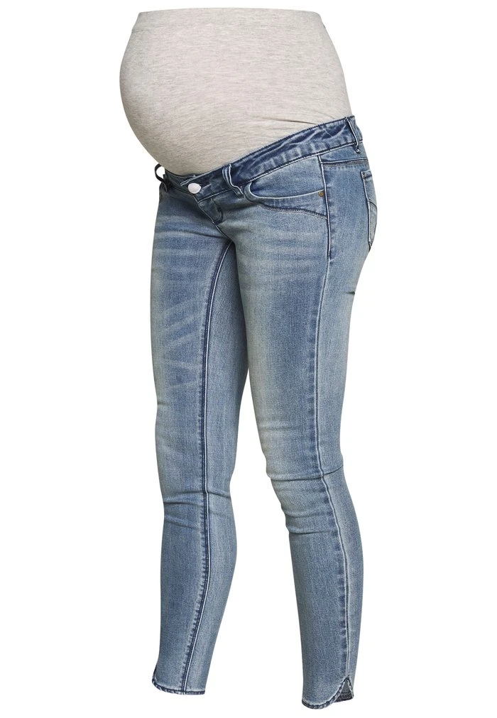 MAMALICIOUS MLLAVAL SPLIT - Jean Slim - Light Blue Denim – Image 5