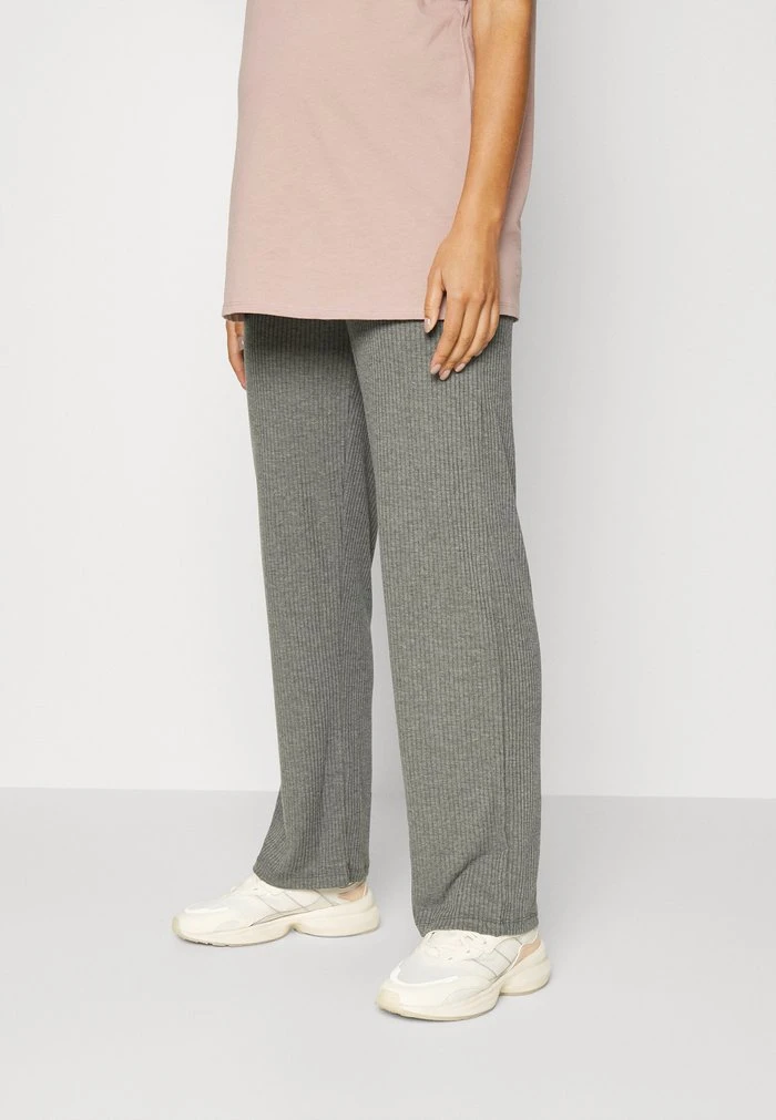 MAMALICIOUS MLGINNIE RELAXED - Pantalon Classique - Beluga Melange