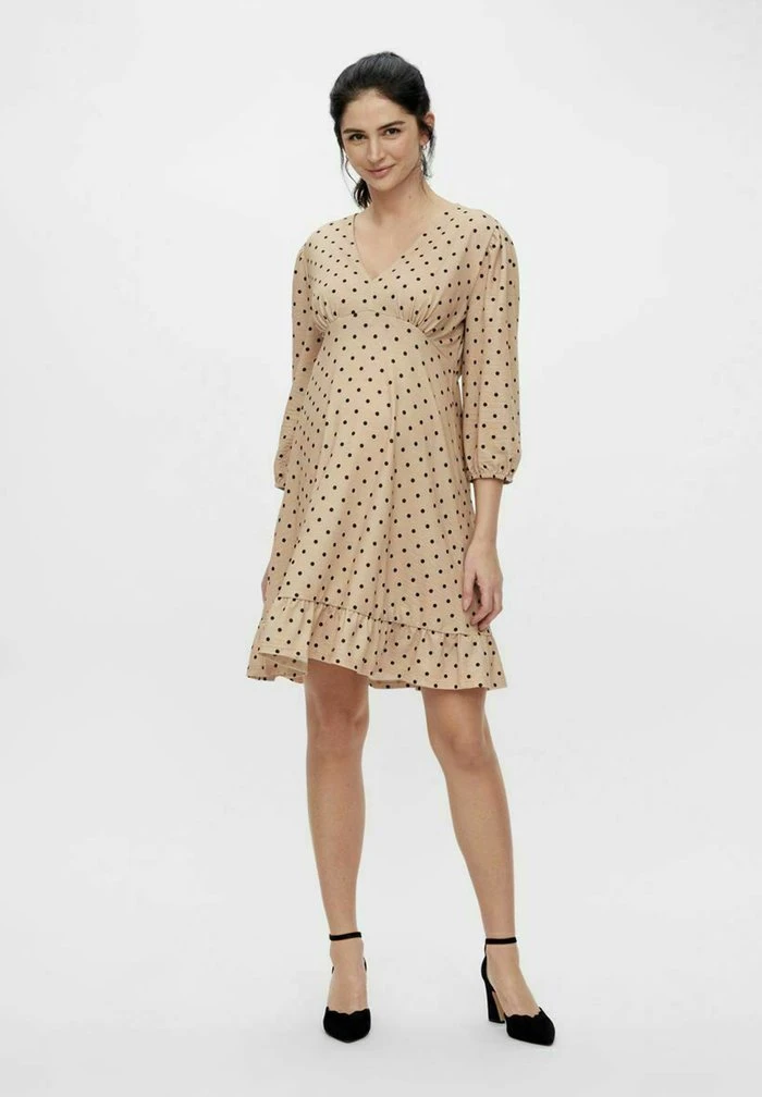 MAMALICIOUS Robe De Jour - Beige Mottled Beige – Image 2