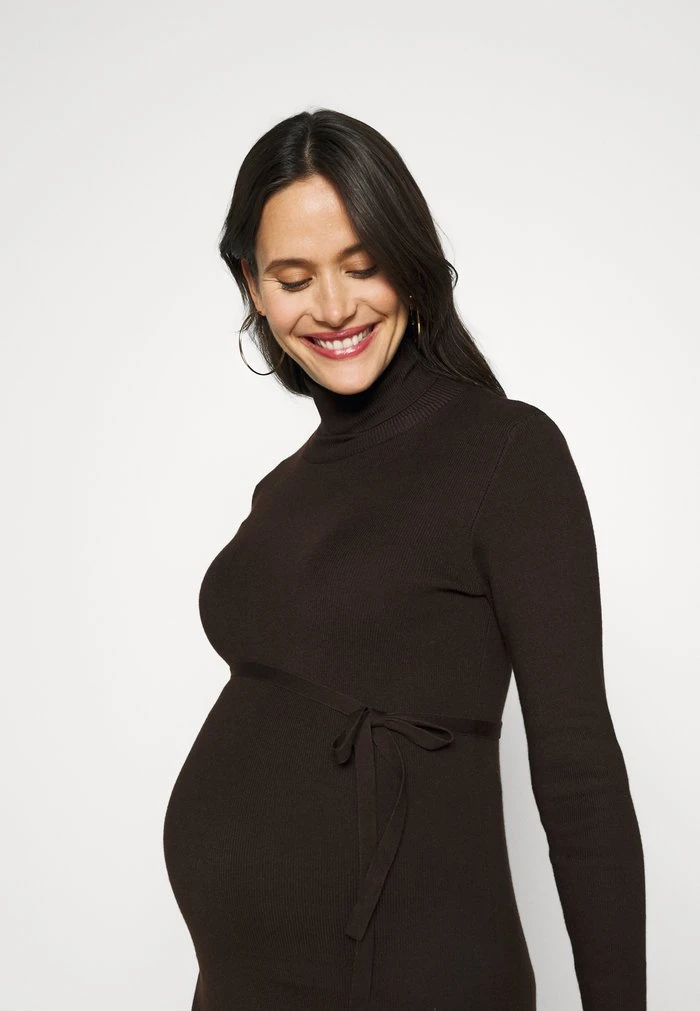 MAMALICIOUS MLJACINA ROLLNECK DRESS - Robe Pull - Coffee Bean – Image 4