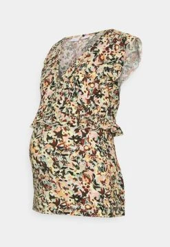 MAMALICIOUS MLSYLVIE LIA CAP - T-shirt Imprimé - Mineral Gray