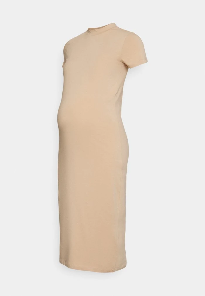 MAMALICIOUS MLSIA MIDI HIGH NECK DRESS - Robe En Jersey - Cuban Sand