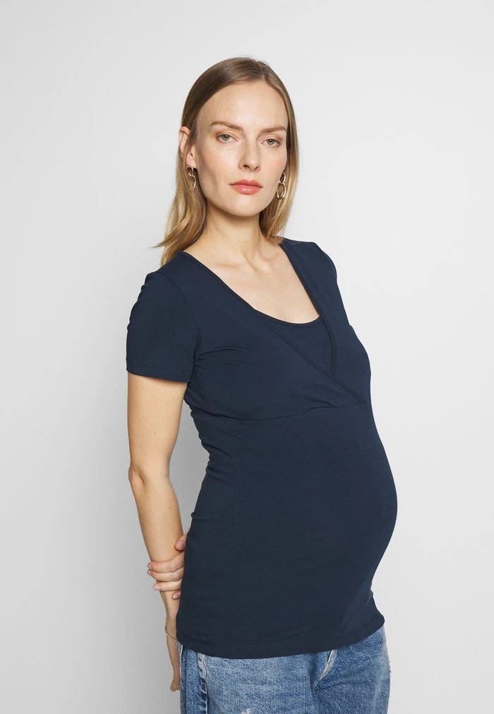 MAMALICIOUS 2 PACK MLLEA TESS MIX TOP - T-shirt Imprimé - Snow White / Navy – Image 5