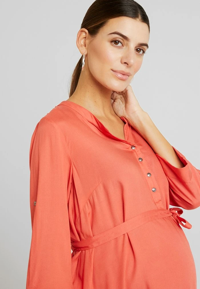 MAMALICIOUS MLMERCY - Robe En Jersey - Spiced Coral – Image 5