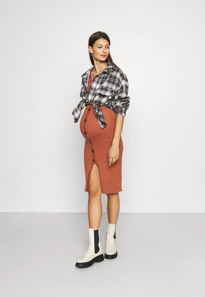 MAMALICIOUS MLDIA DRESS - Robe Pull - Copper Brown – Image 2