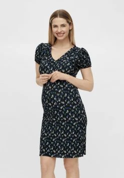 MAMALICIOUS MLLEAH S/S JACQUARD SHORT DRESS - Robe Fourreau - Black