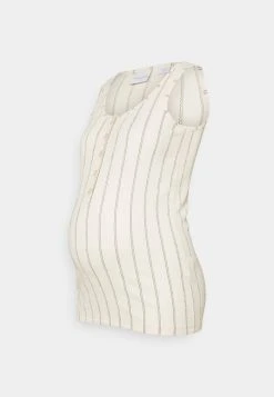 MAMALICIOUS MLTHEA LIA - Débardeur - Ecru/black