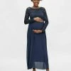 MAMALICIOUS Robe Longue - Navy Blazer