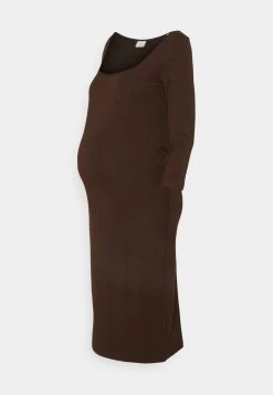 MAMALICIOUS MLSIA SQUARE NECK - Robe En Jersey - Coffee Bean
