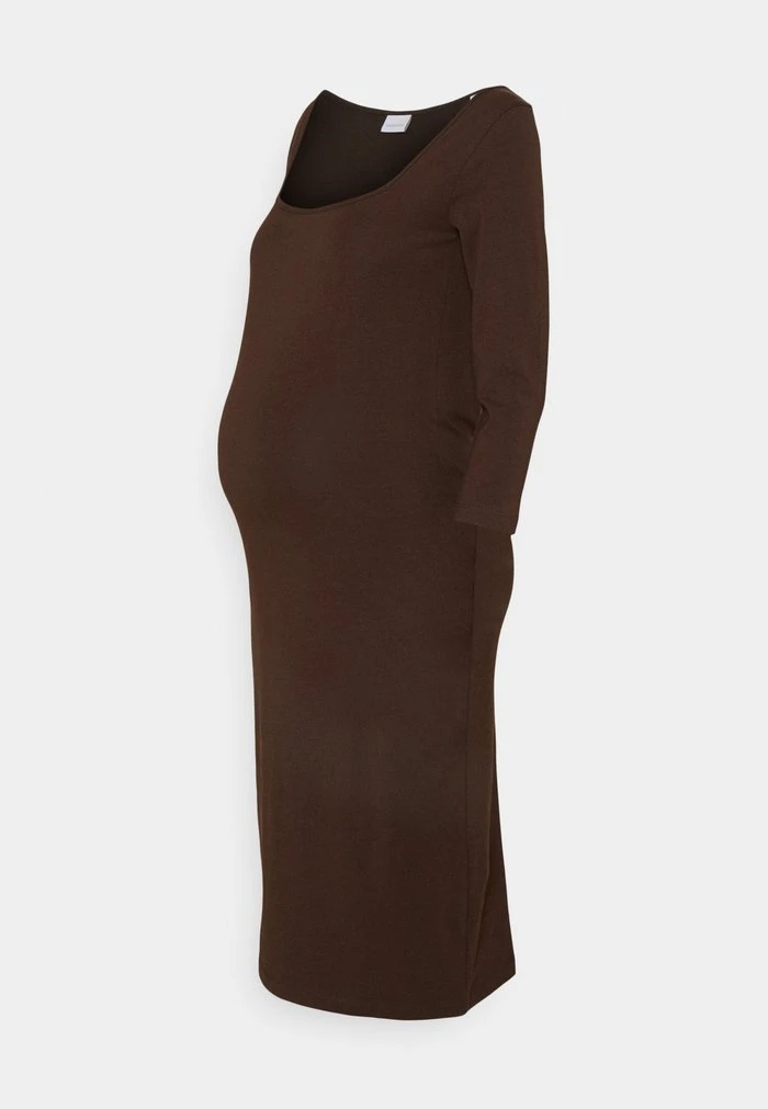 MAMALICIOUS MLSIA SQUARE NECK - Robe En Jersey - Coffee Bean