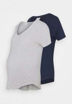 MAMALICIOUS MLALISON MIX 2 PACK - T-shirt Imprimé - Navy Blazer/snow White