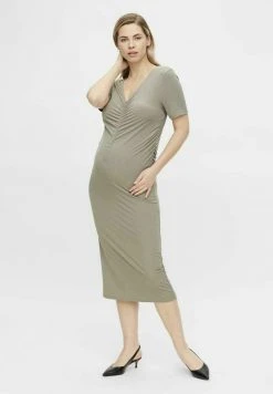 MAMALICIOUS KURZ MLNICOLE - Robe En Jersey - Vintage Khaki