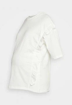 MAMALICIOUS MLKAISA LIA FRILL - T-shirt Basique - Snow White