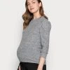 MAMALICIOUS MLCAILA SWEET - T-shirt à Manches Longues - Grey Melange