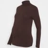 MAMALICIOUS MLSIA ROLLNECK - T-shirt à Manches Longues - Coffee Bean