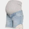 MAMALICIOUS MLCASIS CROCHET - Short En Jean - Light Blue Denim