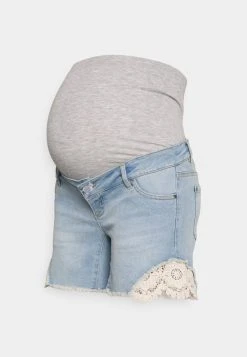 MAMALICIOUS MLCASIS CROCHET - Short En Jean - Light Blue Denim
